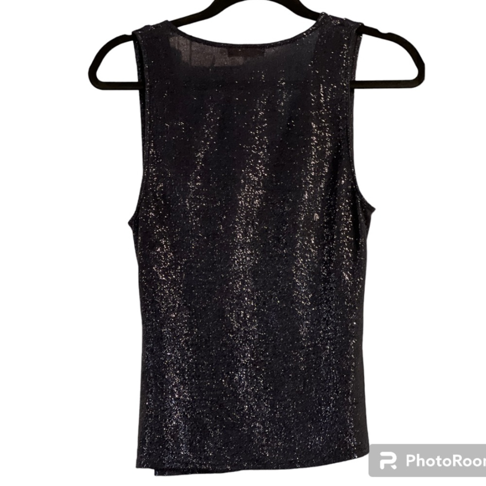 Ramy Brook Carmella Twist-Front Navy Metallic Top Size M - Picture 4 of 8